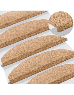 Tappetini per scale autoadesivi 15 pcs Beige 80 x 24,5 x 3,5 cm 2
