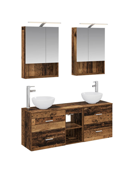 Set di Armadi da Bagno 5 pcs Legno antico 50 x 14,5 x 70 cm