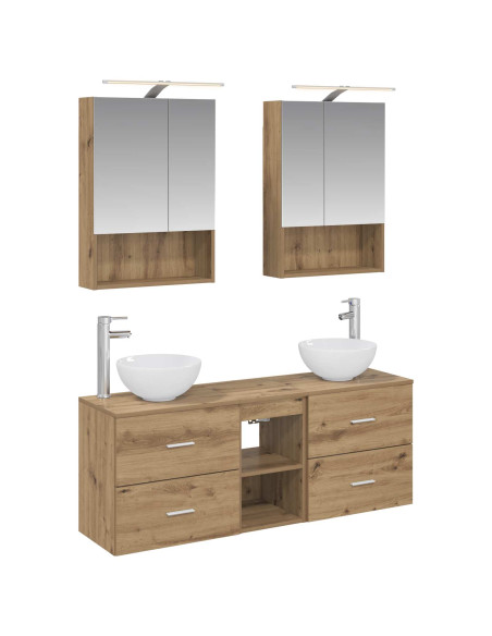 Set di Armadi da Bagno 5 pcs Rovere Artigianale