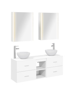 Set di Armadi da Bagno 5 pcs Bianco 53 x 15,5 x 70 cm