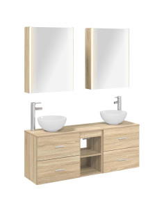 Set di Armadi da Bagno 5 pcs Rovere Sonoma 53 x 15,5 x 70 cm