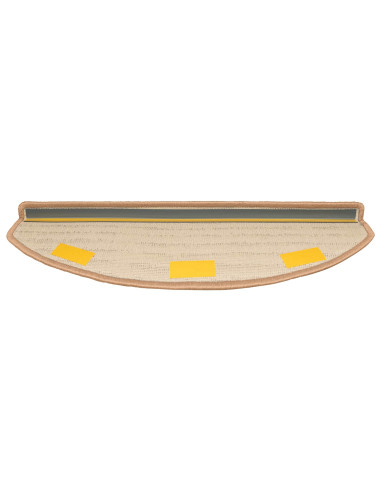 Tappetini per scale autoadesivi 15 pcs Beige 80 x 24,5 x 3,5 cm