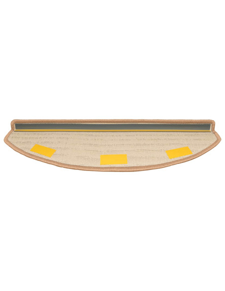 Tappetini per scale autoadesivi 15 pcs Beige 80 x 24,5 x 3,5 cm