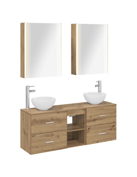 Set di Armadi da Bagno 5 pcs Rovere Artigianale