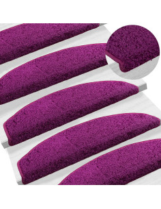 Tappetini per scale autoadesivi 15 pcs Viola 80 x 24,5 x 3,5 cm 2