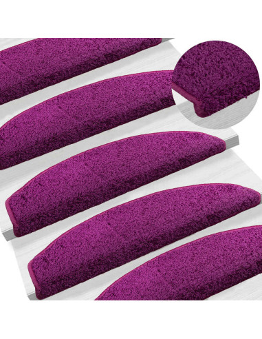 Tappetini per scale autoadesivi 15 pcs Viola 80 x 24,5 x 3,5 cm