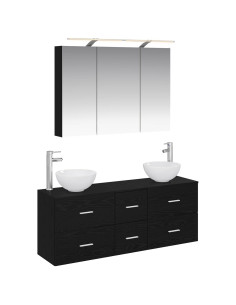 Set di mobili per il bagno 4 pcs Rovere Nero