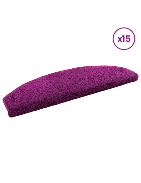 Tappetini per scale autoadesivi 15 pcs Viola 80 x 24,5 x 3,5 cm