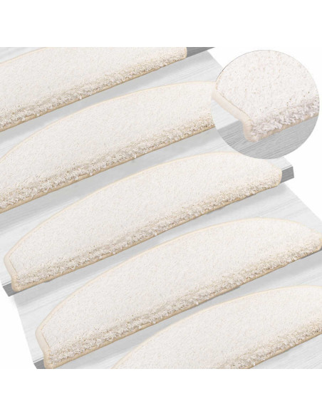 Tappetini per scale autoadesivi Semicircolare 15 pcs Bianco