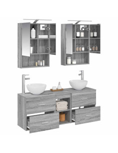 Set di Armadi da Bagno 5 pcs Sonoma grigio 50 x 14,5 x 70 cm 2