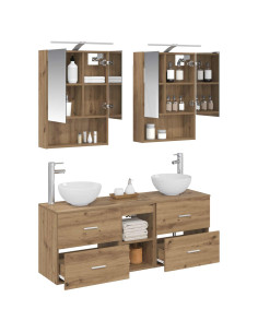 Set di Armadi da Bagno 5 pcs Rovere Artigianale 2