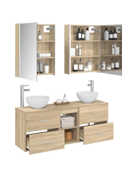 Set di Armadi da Bagno 5 pcs Rovere Sonoma 53 x 15,5 x 70 cm