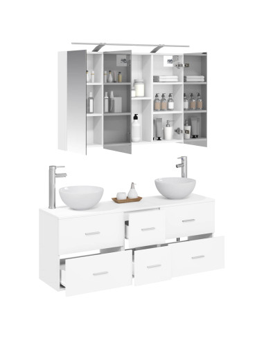 Set di mobili per il bagno 4 pcs Bianco