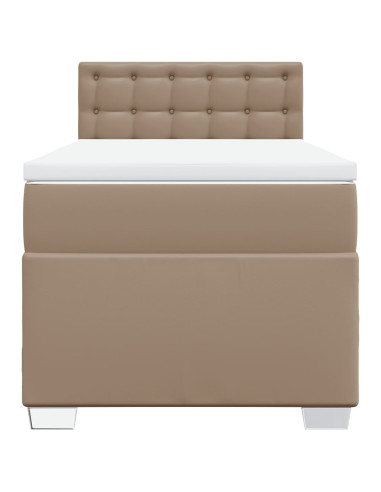 Giroletto a Molle con Materasso Cappuccino 90x200 cm Similpelle