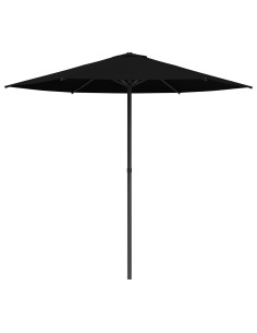 Ombrello da giardino 230 x 230 cm Poliestere Rettangolare Nero