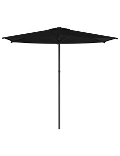 Ombrello da giardino 270 x 270 cm Poliestere Rettangolare Nero