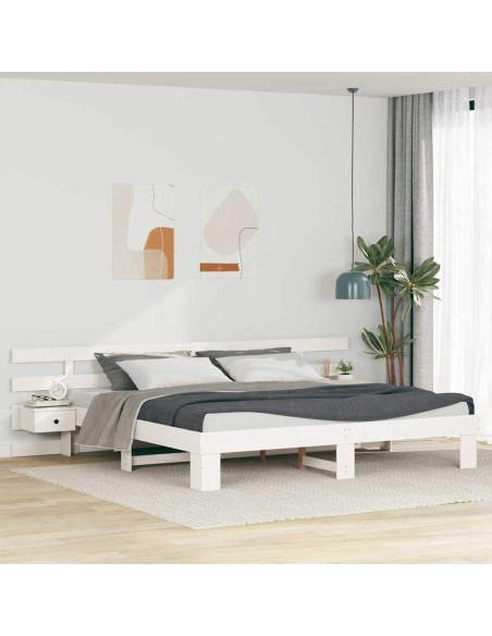 Struttura del letto Bianco 180 x 200 cm Pino massello