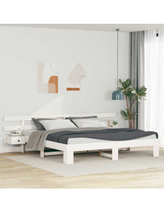 Struttura del letto Bianco 180 x 200 cm Pino massello 2
