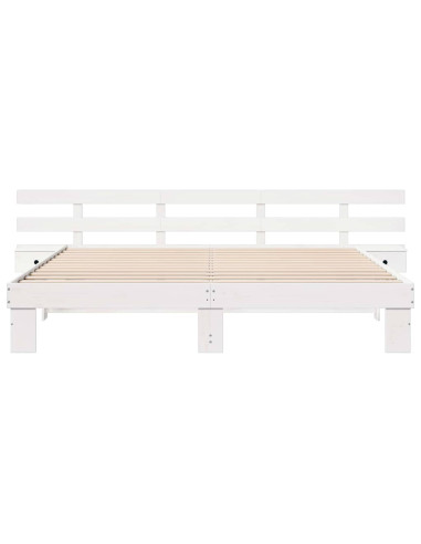 Struttura del letto Bianco 180 x 200 cm Pino massello