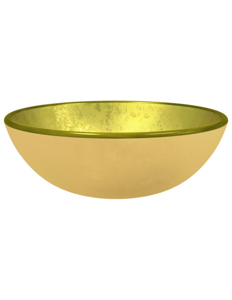 Lavandino in Vetro Temperato 35x12 cm Oro