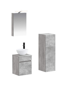 Set di mobili per il bagno 4 pcs Grigio Cemento