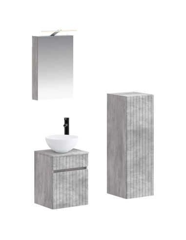 Set di mobili per il bagno 4 pcs Grigio Cemento