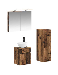 Set di mobili per il bagno 4 pcs Legno antico