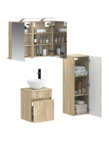 Set di mobili per il bagno 4 pcs Rovere Sonoma
