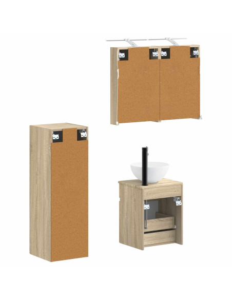 Set di mobili per il bagno 4 pcs Rovere Sonoma