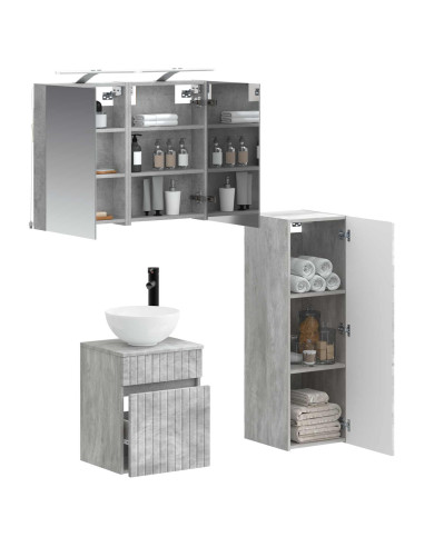 Set di mobili per il bagno 4 pcs Grigio Cemento