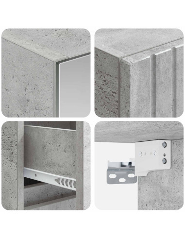 Set di mobili per il bagno 4 pcs Grigio Cemento