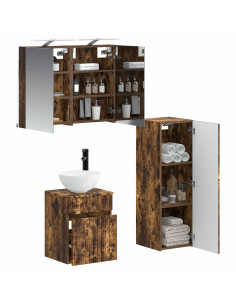 Set di mobili per il bagno 4 pcs Rovere Fumo 2