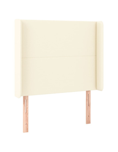 Testiera ad Orecchio Crema 83x16x118/128 cm in Similpelle
