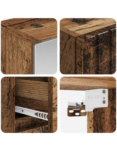 Set di mobili per il bagno 4 pcs Legno antico