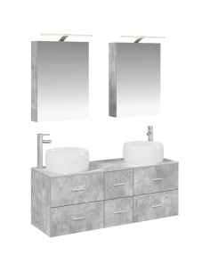 Set di mobili per il bagno 5 pcs Grigio Cemento