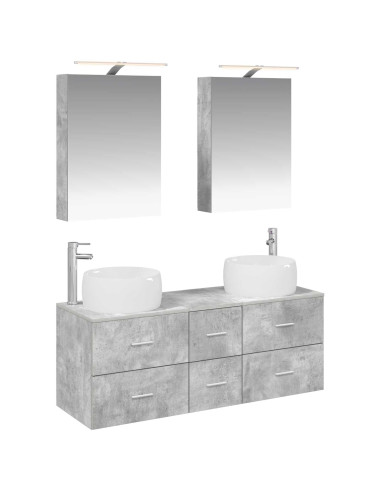 Set di mobili per il bagno 5 pcs Grigio Cemento
