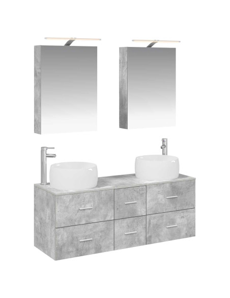 Set di mobili per il bagno 5 pcs Grigio Cemento