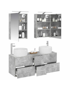 Set di mobili per il bagno 5 pcs Grigio Cemento 2