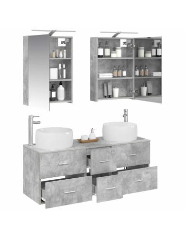 Set di mobili per il bagno 5 pcs Grigio Cemento