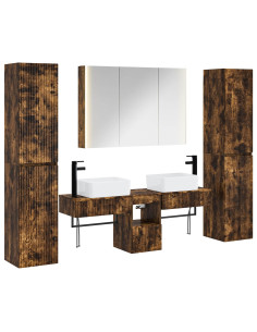 Set di mobili per il bagno 6 pcs Rovere Fumo