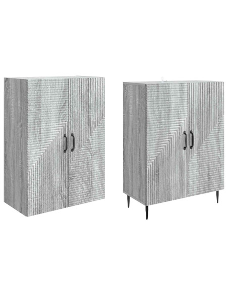 Set di armadi 2 pcs Sonoma grigio 66 x 34,5 x 89,5 cm