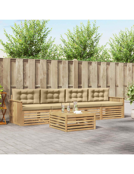 Set di divani da esterno 5 pcs Bianco e Beige