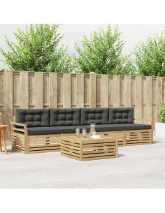 Set di divani da esterno 5 pcs Bianco e Antracite