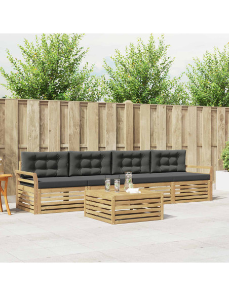 Set di divani da esterno 5 pcs Bianco e Antracite