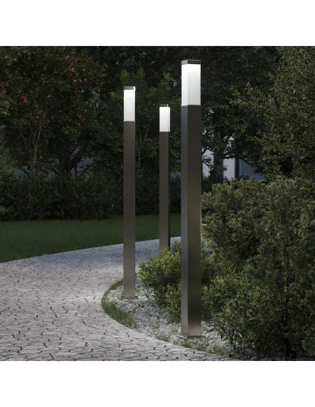 Lampioni a palo 3 pz 110 cm Acciaio Inox IP44