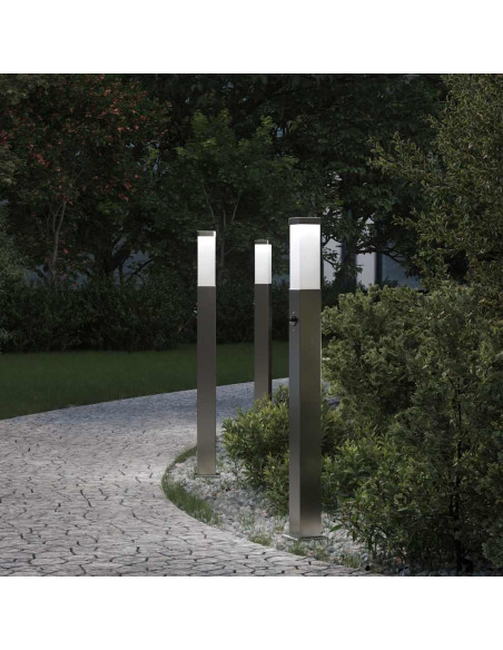 Lampioni a dissuasore con sensore 3 pz 80 cm Acciaio Inox IP44