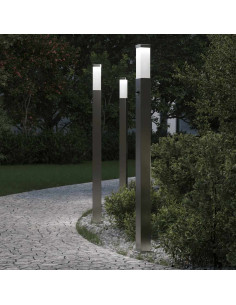 Lampioni a paletto con sensore 3 pz 110 cm Acciaio Inox IP44