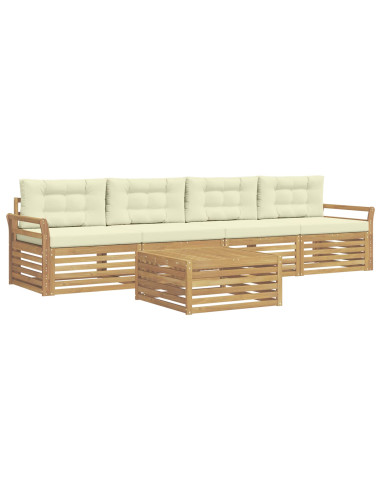 Set di divani da esterno 5 pcs Bianco e Crema