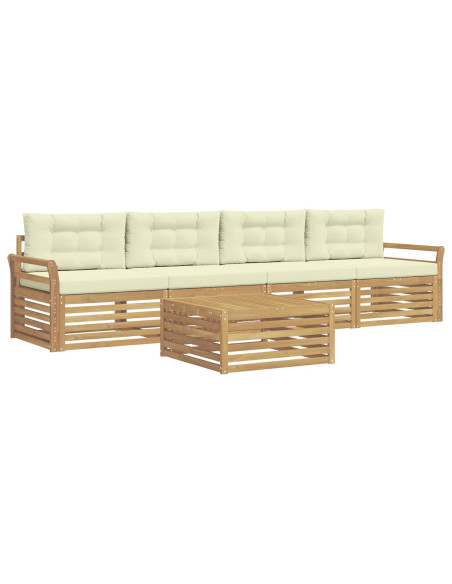 Set di divani da esterno 5 pcs Bianco e Crema