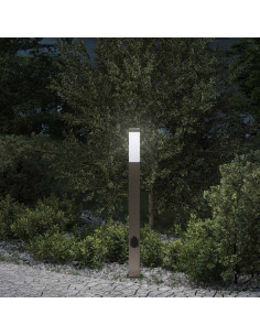 Lampada a paletto con presa elettrica 80 cm Acciaio Inox IP44